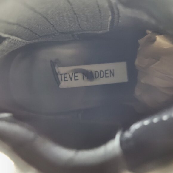 Steve Madden Nylie Chelsea Ankle Booties, Black Leather, Women's Size 5.5 - Picture 11 of 13